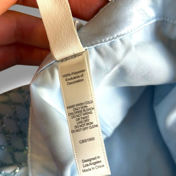 NWT For Love and Lemons Glitter Grid Minitter Grid Mini Skirt Blue Size Large - Picture 14 of 16